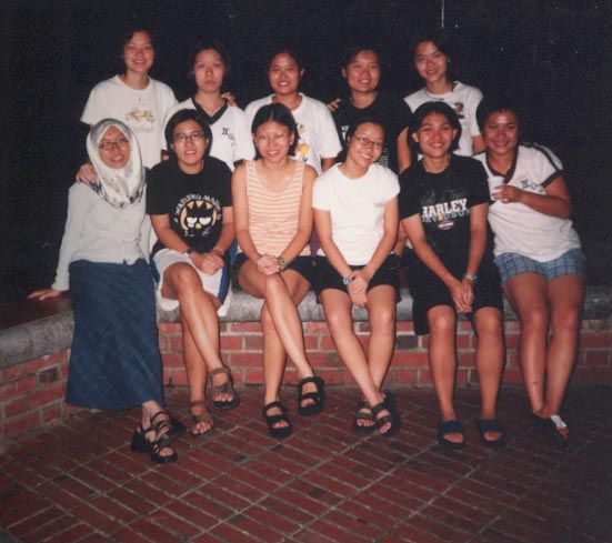 Gals group photo outside the chalet